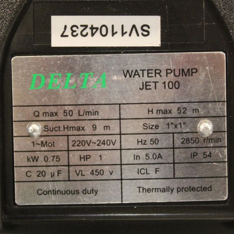 پمپ آب دلتا مدل JET 100 کد 1HP