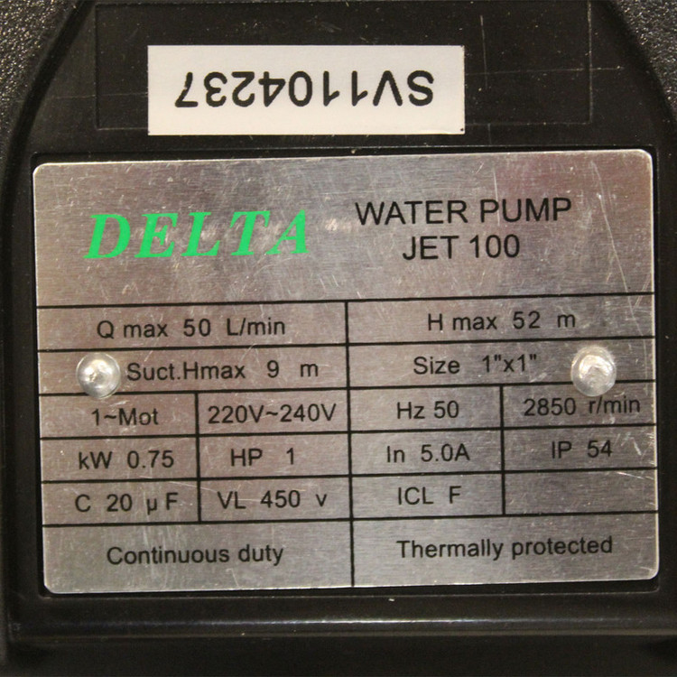پمپ آب دلتا مدل JET 100 کد 1HP