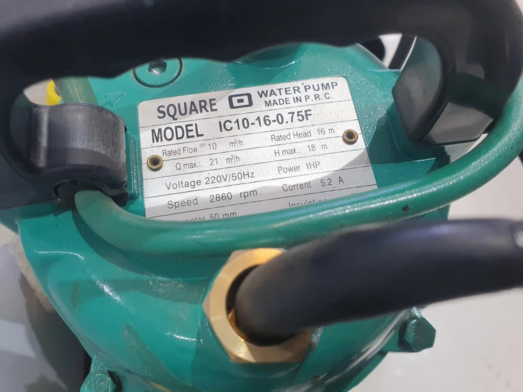 کفکش اسکواردی مدل IC10-16-0.75F ظرفیت ۱۶ متری تک فاز ۲ اینچ