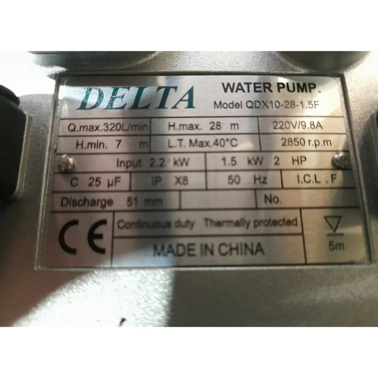 کفکش دلتا مدل QDX10-28-1.5F ظرفیت ۲۸ متر تک فاز