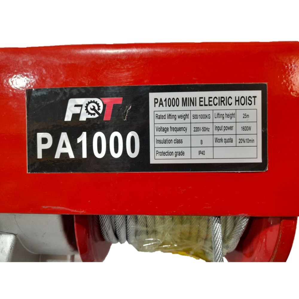 بالابر برقی کارگاهی اف پی تی FPT مدل PA1000 طول 25 متر