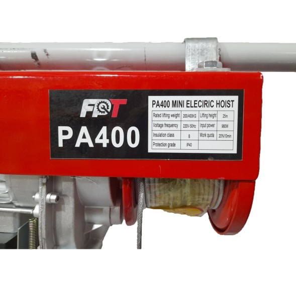 وینچ برقی کارگاهی اف پی تی FPT مدل PA400 طول 25 متر